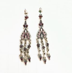 Vintage Silver & Purple Chandelier Earrings